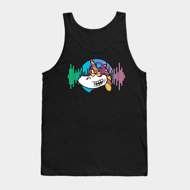 Disc Jockey DJ Unicorn Techno Music Disco Tank Top by Tom´s TeeStore